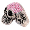 Skull With Tiny Pink Accent CZ Stones Stainless Steel Ring / SCR3100