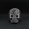 Black CZ Eyed Skull Stainless Steel Ring / SCR4036