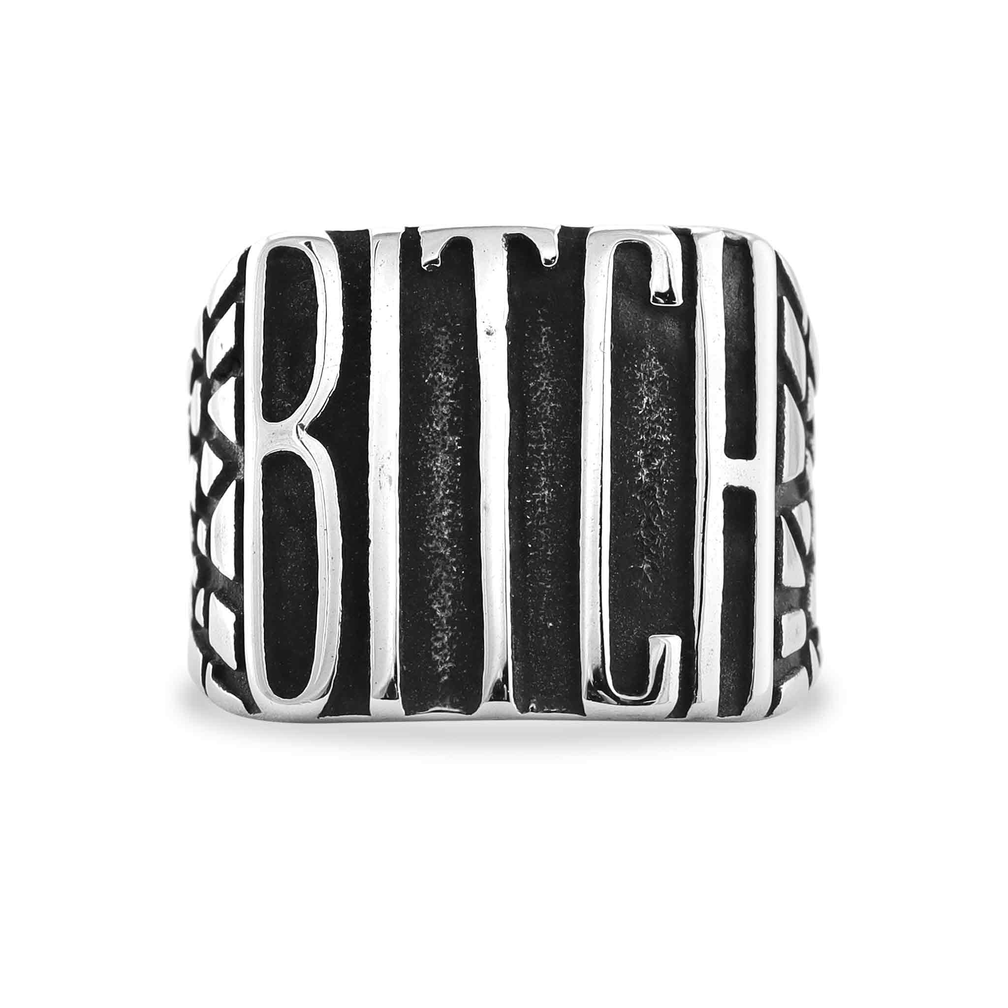 Stainless Steel "BITCH" Signet Ring / SCR4057