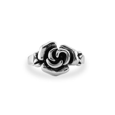 Stainless Steel Detailed Rose Ring / SCR4071