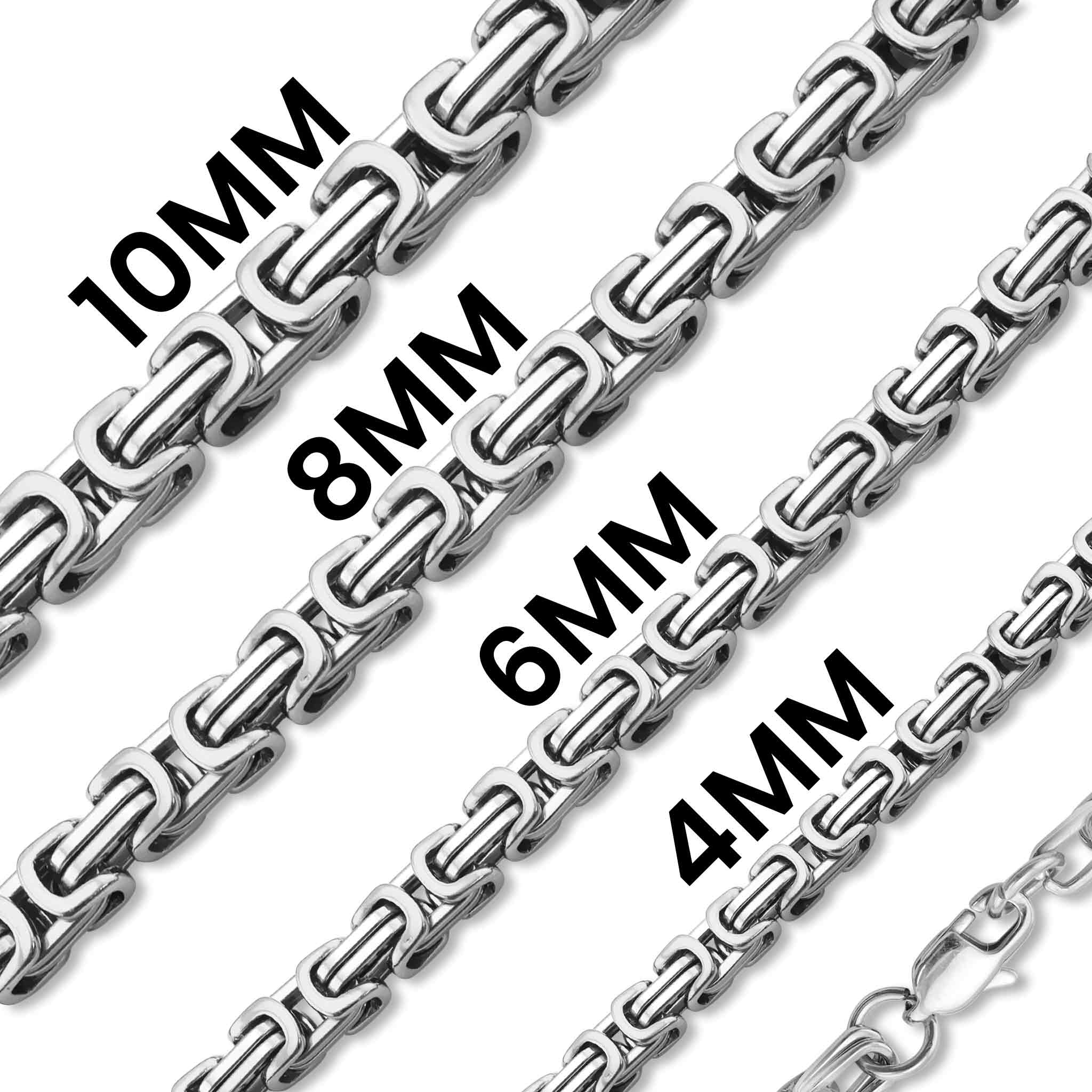 Men's Solid Silver Byzantine Chain 4mm – Bijou Jewellery