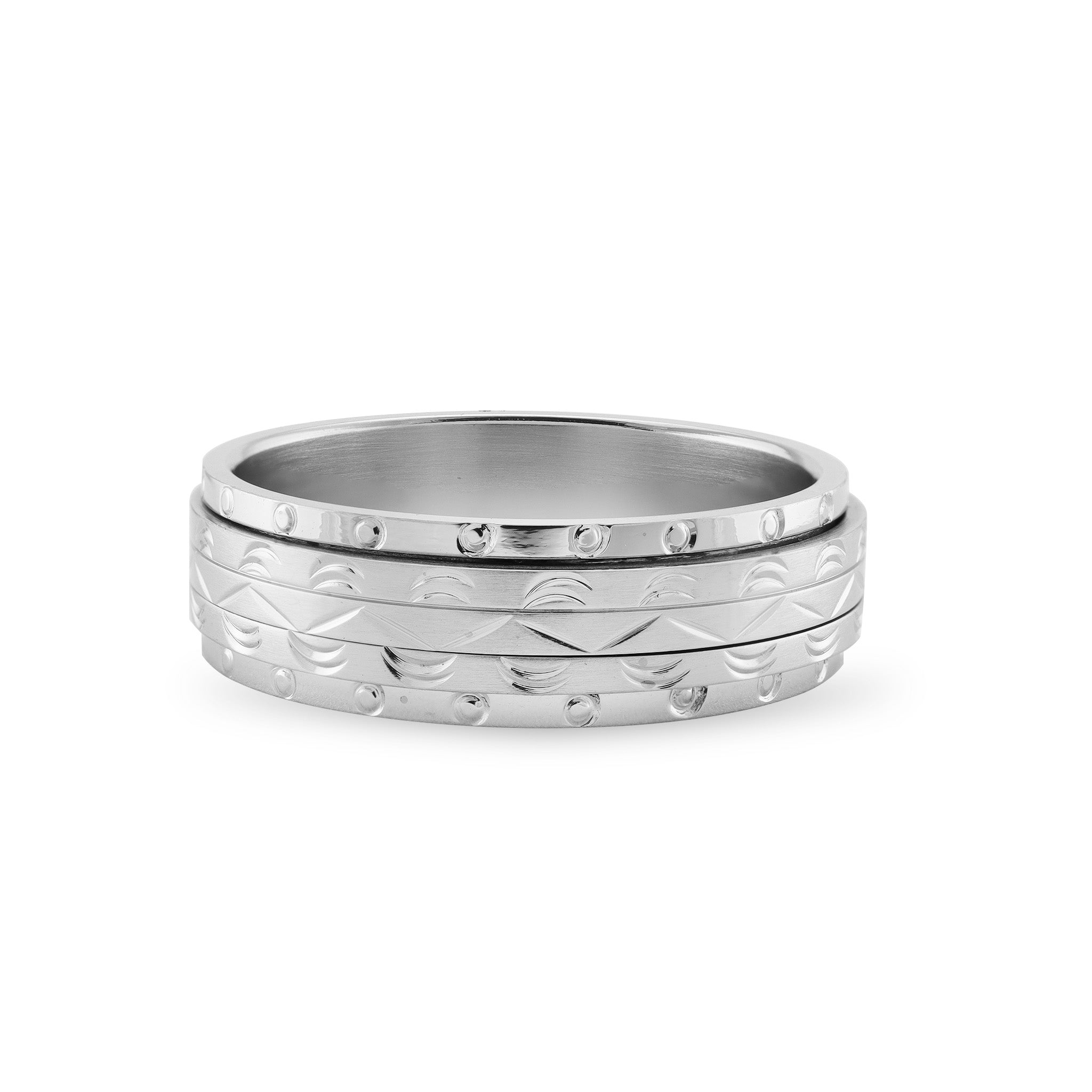 Pattern Groove Center With Circular Groove Edges Stainless Steel Spinner Center Ring / SRJ2138