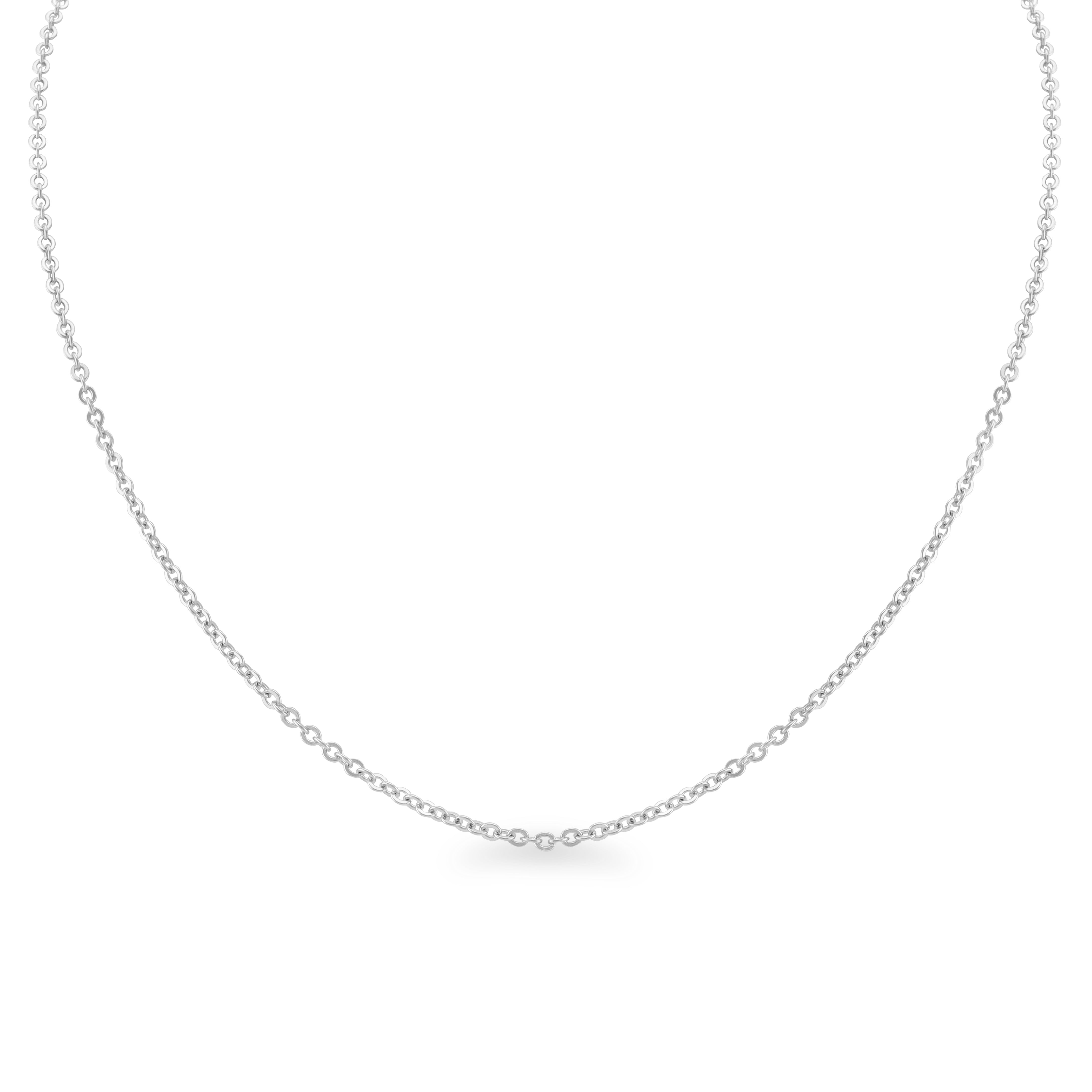 Sterling Silver Platinum Plated Loop Chain / SSC0004