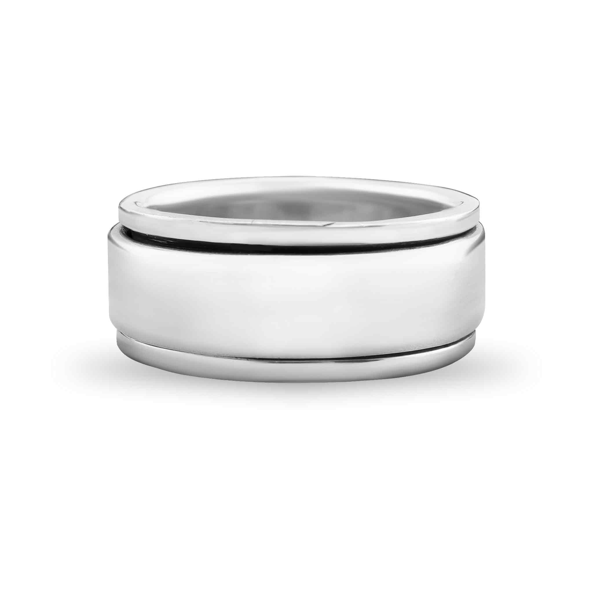 Sterling Silver Blank Flat Spinner Ring / SSR0027