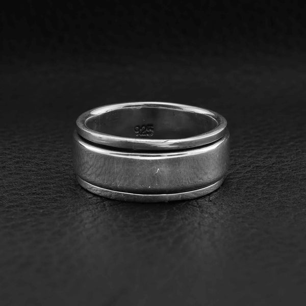 Sterling Silver Blank Flat Spinner Ring / SSR0027