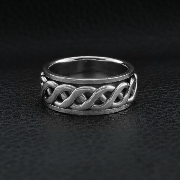 Sterling Silver Celtic Knot Spinner Ring / SSR0051