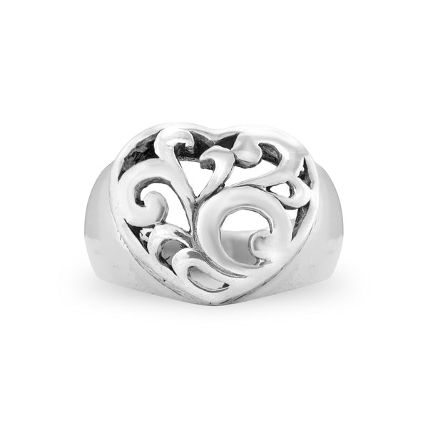 Sterling Silver Heart Design Ring / SSR0159