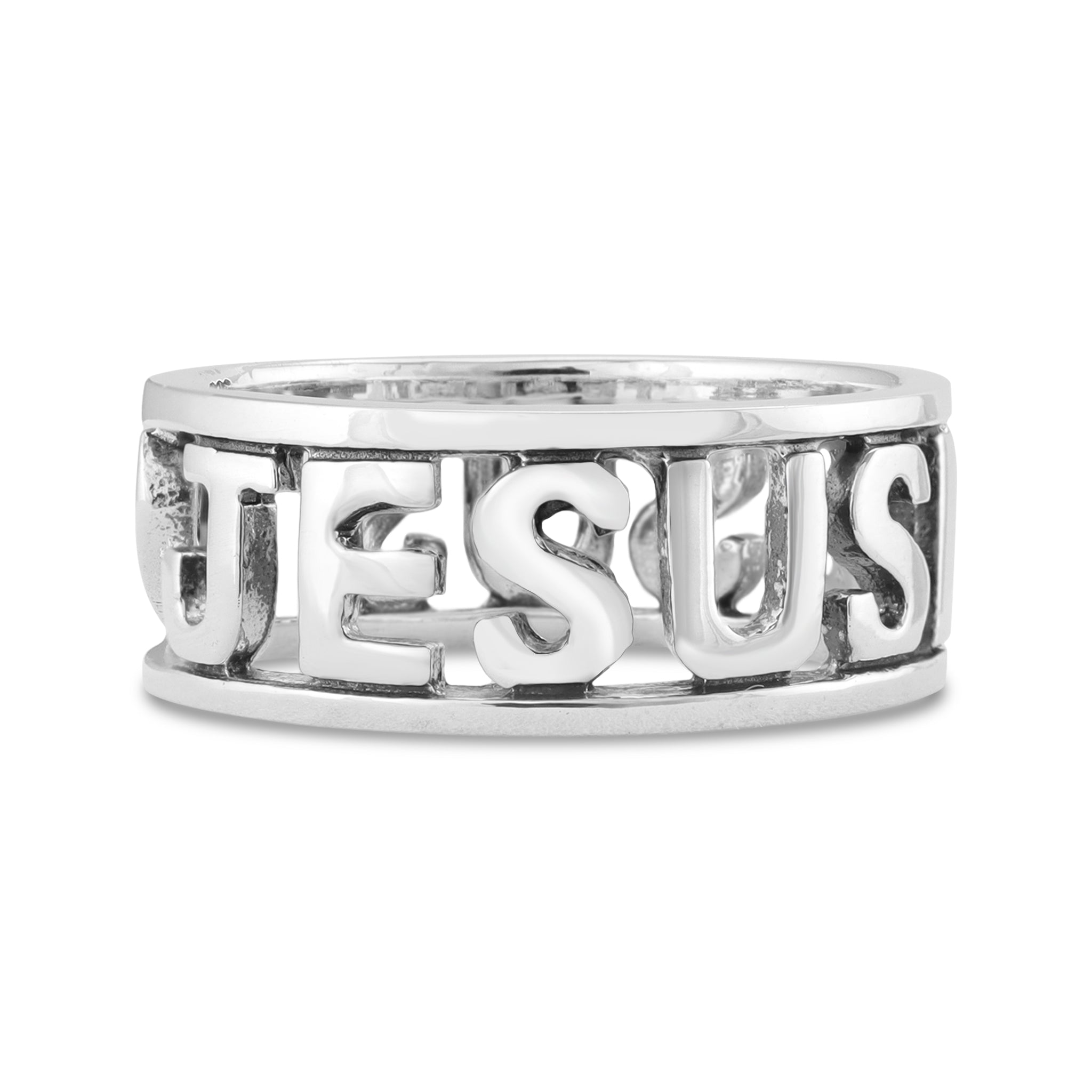 Sterling Silver Jesus Band Ring / SSR0165