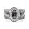 Sterling Silver Mesh With CZ Accent Ring / SSR0187
