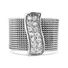 Sterling Silver Mesh With CZ Accent Ring / SSR0189