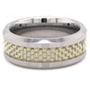 Tungsten Trim Gold Pattern Center Comfort Fit Ring / TGR1001-Tungsten Carbide Ring- Black Wedding Ring- Brushed Black Tungsten- Dome Tungsten- Personalized Ring