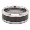 Tungsten Black Fiber Center Comfort Fit Ring / TGR1010-Black Tungsten Wedding Band- Polish Tungsten- Tungsten Carbide Ring- Black Wedding Ring- Brushed Black Tungsten