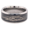 Celtic Black Center Tungsten Ring / TGR1022-Black Tungsten Wedding Band- Polish Tungsten- Tungsten Carbide Ring- Black Wedding Ring- Brushed Black Tungsten