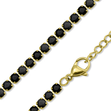 Jet Rhinestone Tennis Chain