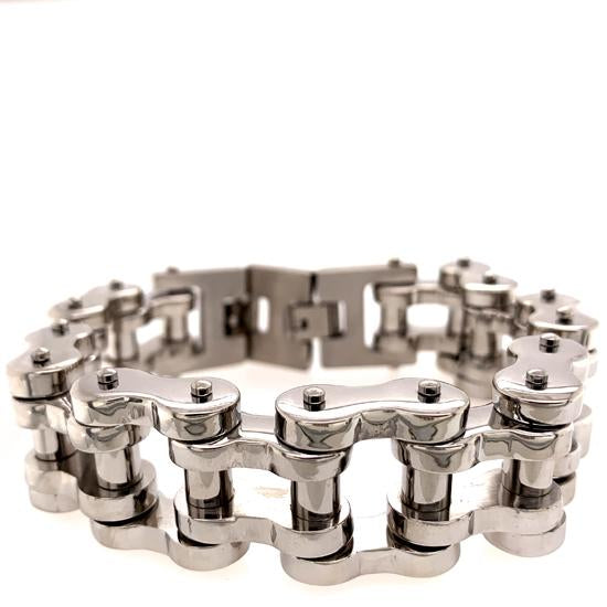 Stainless Steel Large Bike Chain Bracelet / WCB1016-stainless steel jewelry wholesale- mens stainless steel jewelry- 316l stainless steel jewelry- stainless steel mens jewelry- jewelry stainless steel