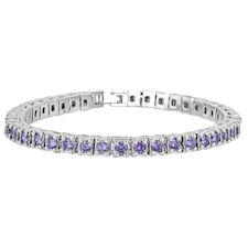 White Gold Over Brass Purple CZ Fashion Bracelet / FBL0002-stainless steel good for jewelry- stainless steel jewelry for women- womens stainless steel jewelry- stainless steel cleaner for jewelry- stainless steel jewelry wire