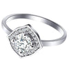 CZ With Accent CZ Stones White Gold Over Brass Ring / FSR0014