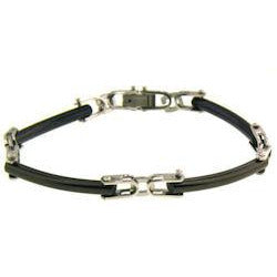Stainless Steel Black Enamel Bracelet / BRJ2607