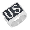 MCR4063 - Stainless Steel United States "US" Insignia Signet Ring-mens stainless steel jewelry- 316l stainless steel jewelry- stainless steel mens jewelry- jewelry stainless steel- stainless steel jewelry made in china