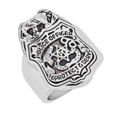 Police officer Stainless Steel Ring / MCR4104-stainless steel jewelry- how to clean stainless steel jewelry- stainless steel jewelry wholesale- mens stainless steel jewelry- 316l stainless steel jewelry