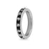 Black & Clear CZ Center Highly Polished Stainless Steel Cubic Ring / ZRJ9006